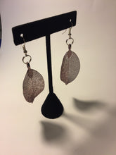 Load image into Gallery viewer, Pale Pink Metal Leaf Earrings
