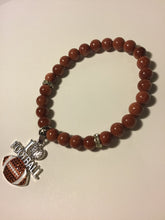 Load image into Gallery viewer, I Love Football Goldstone Beaded Bracelet!
