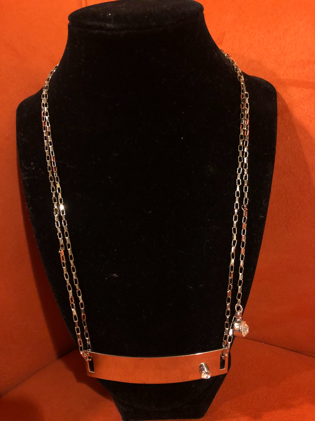 Silver Necklace With Bar