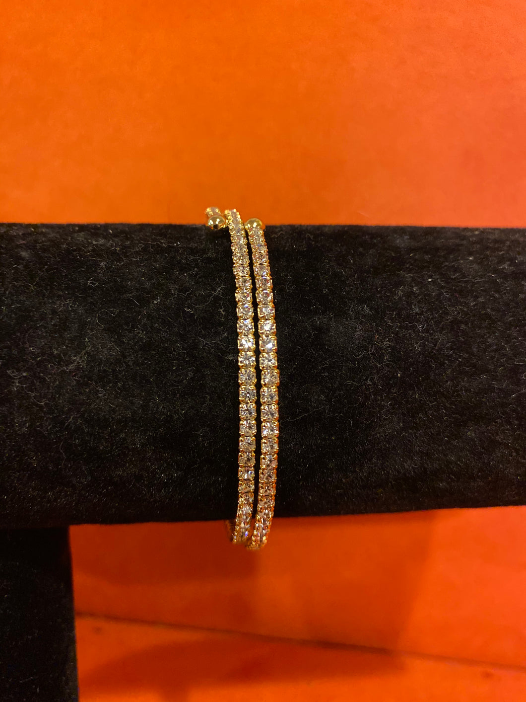 Rhinestone Spiral Bracelet