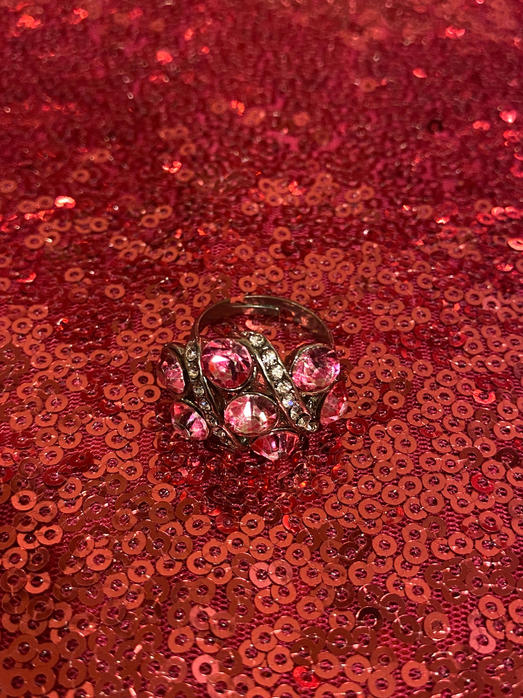 Pink Rhinestone Ring