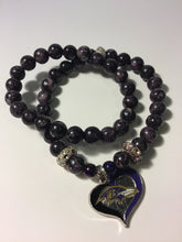 Load image into Gallery viewer, Baltimore Ravens beaded bracelets
