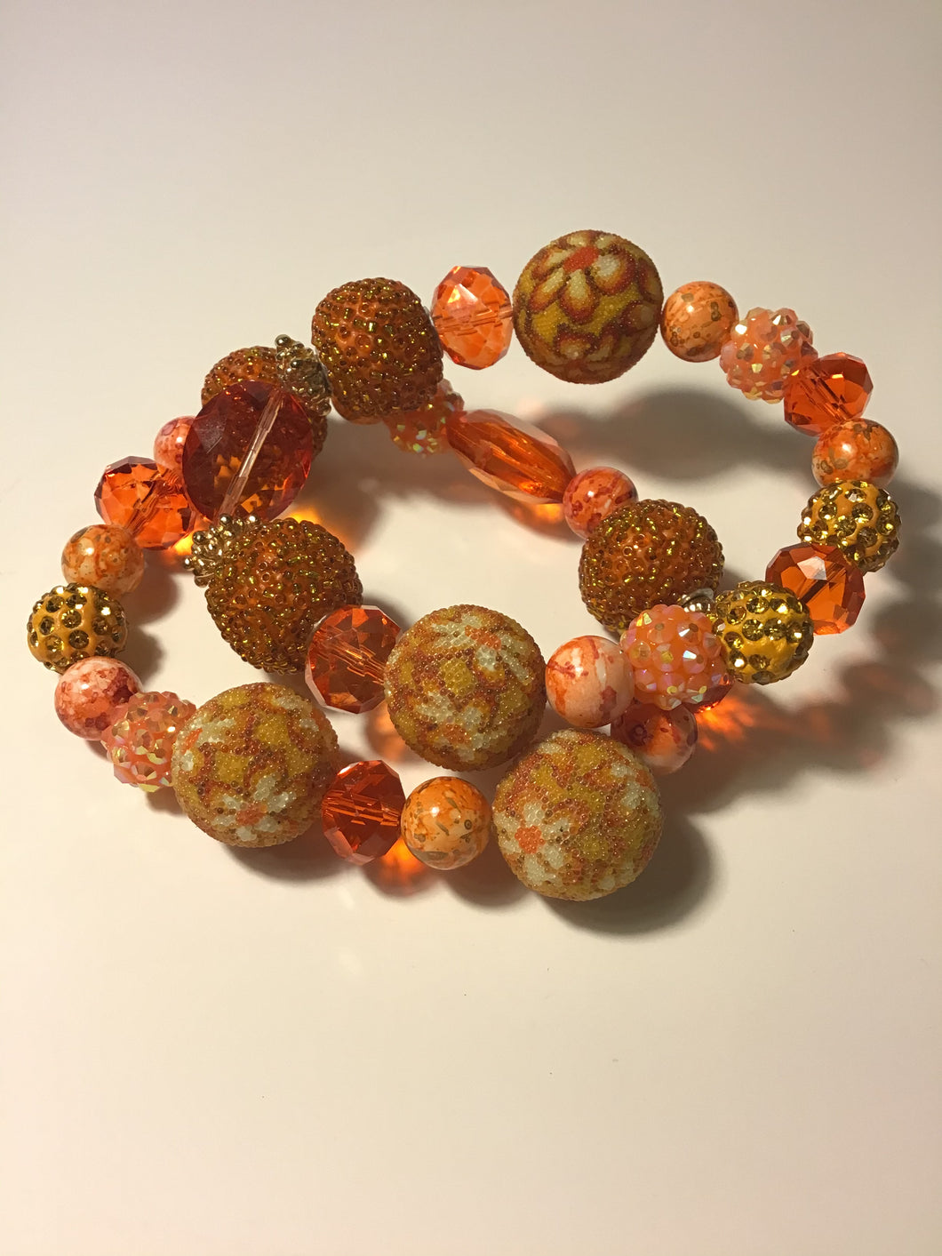 Orange chunky bracelets