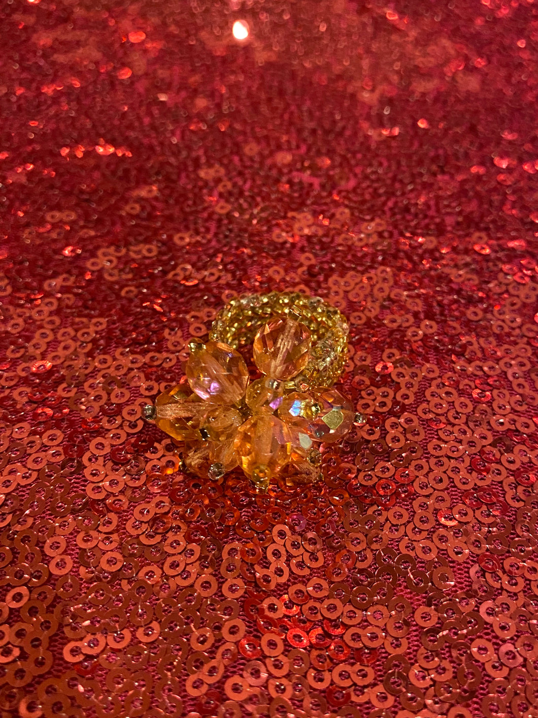 Peachy Flower Ring