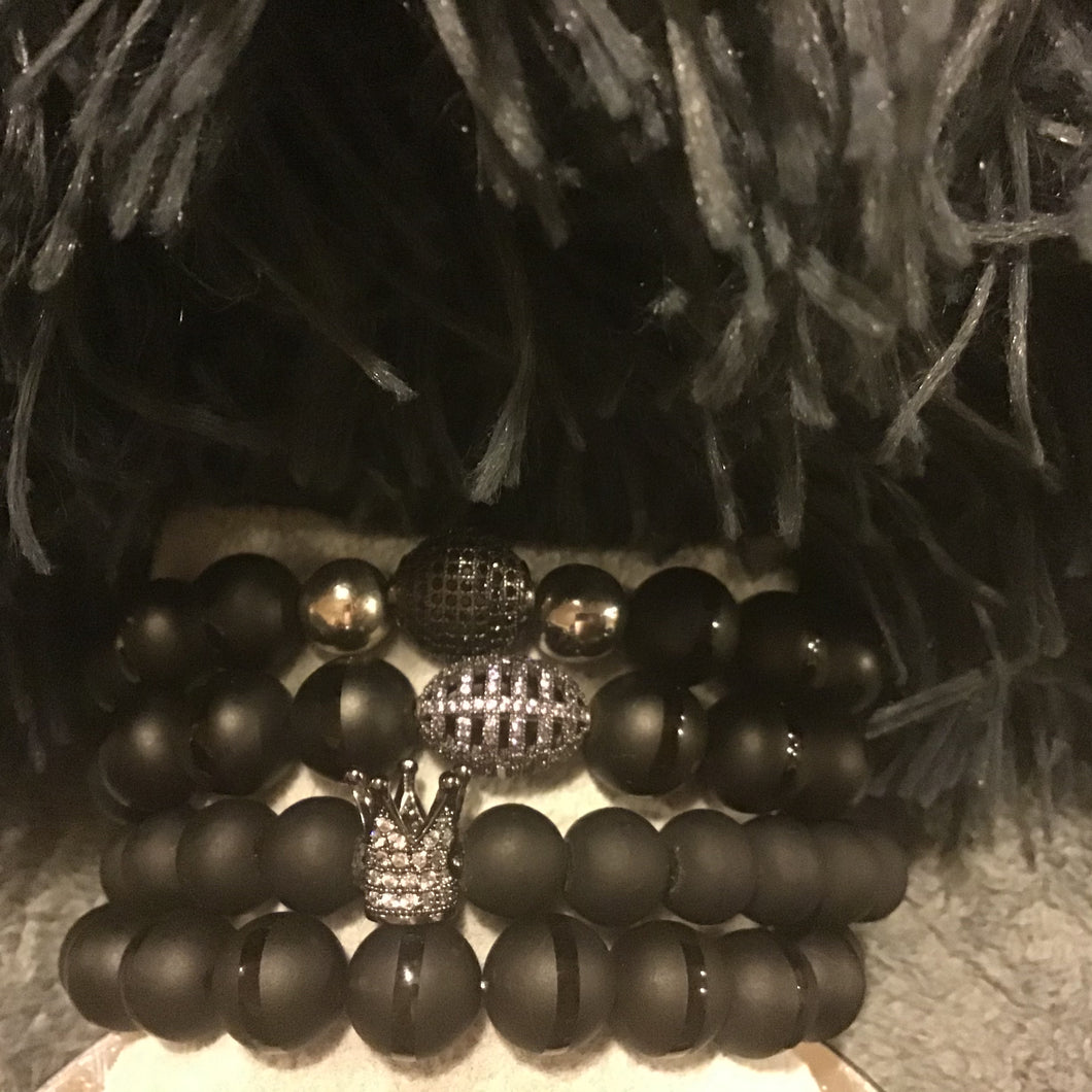 Men’s black onyx single bracelet