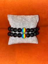 Load image into Gallery viewer, Pride Black Matte Bracelets
