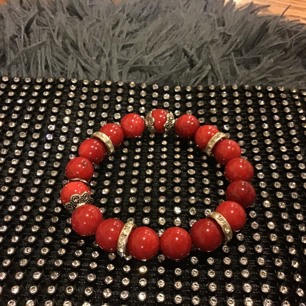 Red coral bracelets